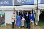 Picture of Councillor Matthew Hicks, Councillor Richard Rout, Councillor Andrew Reid, Councillor Beccy Hopfensperger and Councillor Nathan Wilson at the Suffolk Show.